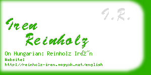 iren reinholz business card